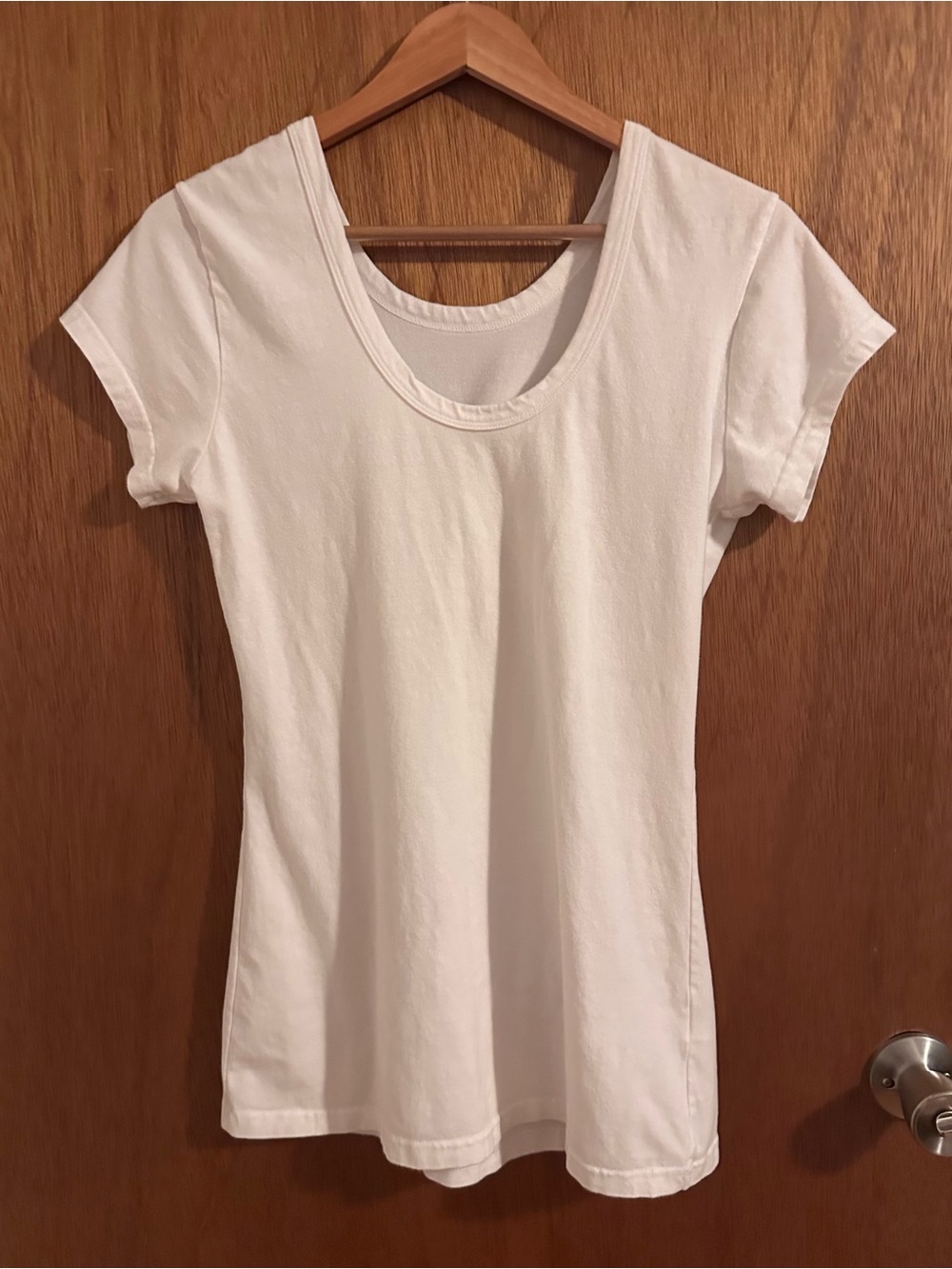 Classic Women's White Scoop Neck Tee
